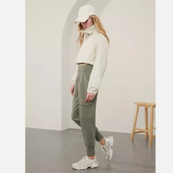 NWT Athleta Venice High Rise Cargo Jogger, Moss Green - Picture 6 of 6